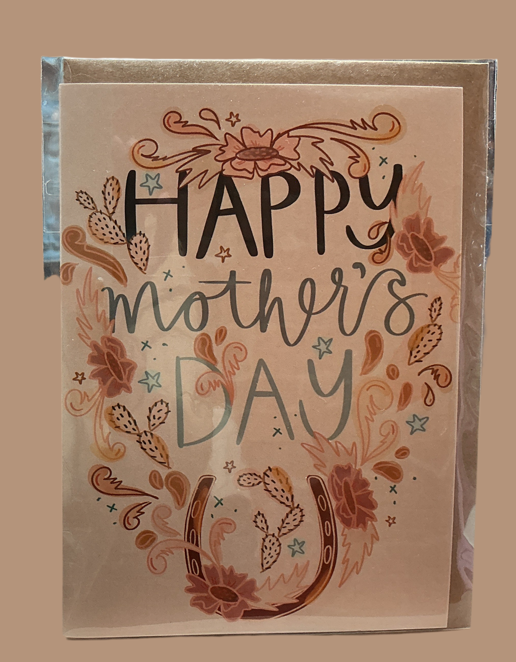 Happy Mother's Day Floral Horseshoe Western Mother's Day Greeting Card